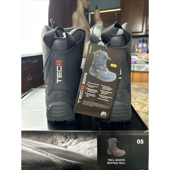 Ski-Doo Tec Snowmobile Boots Unisex Size 5 Black Skidoo Steel Toe - Picture 4 of 9